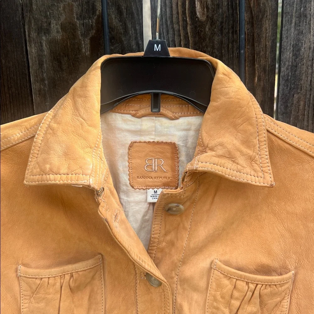 Banana Republic Vintage Tan Leather Jacket - Picture 8 of 16